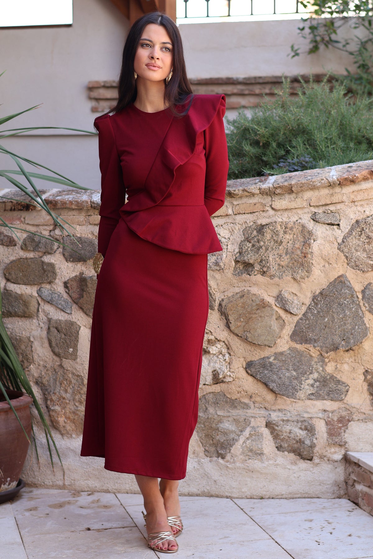 Vestido burdeos | Catalina
