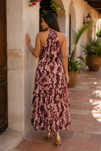 Vestido estampado vino| Miriam