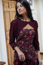 Vestido estampado burdeos| Alma