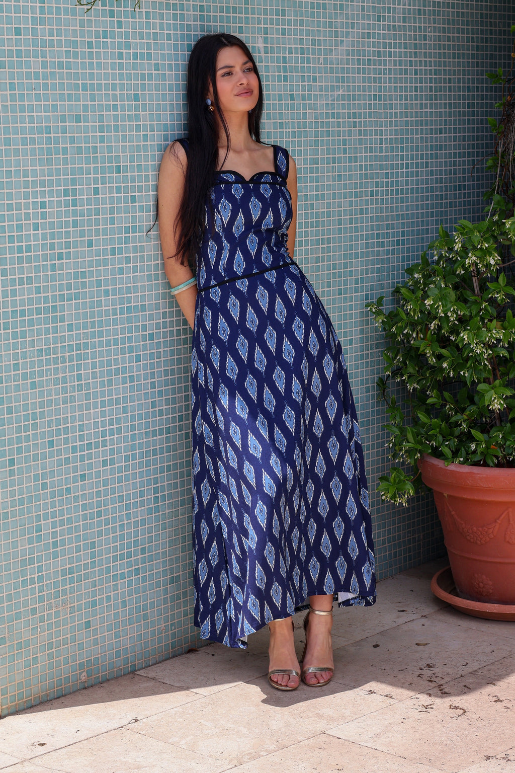 Vestido marino midi| Solara