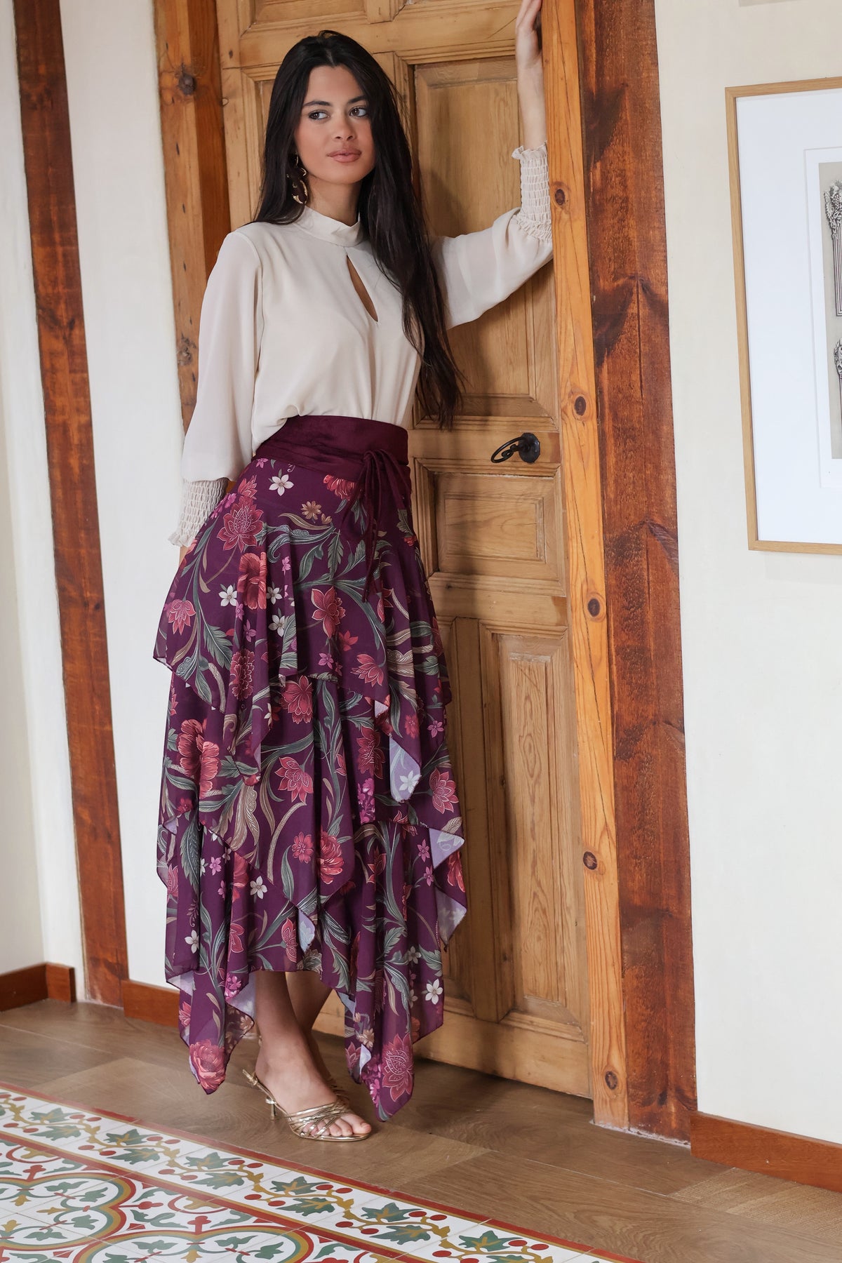 Falda estampada petróleo| Cristal