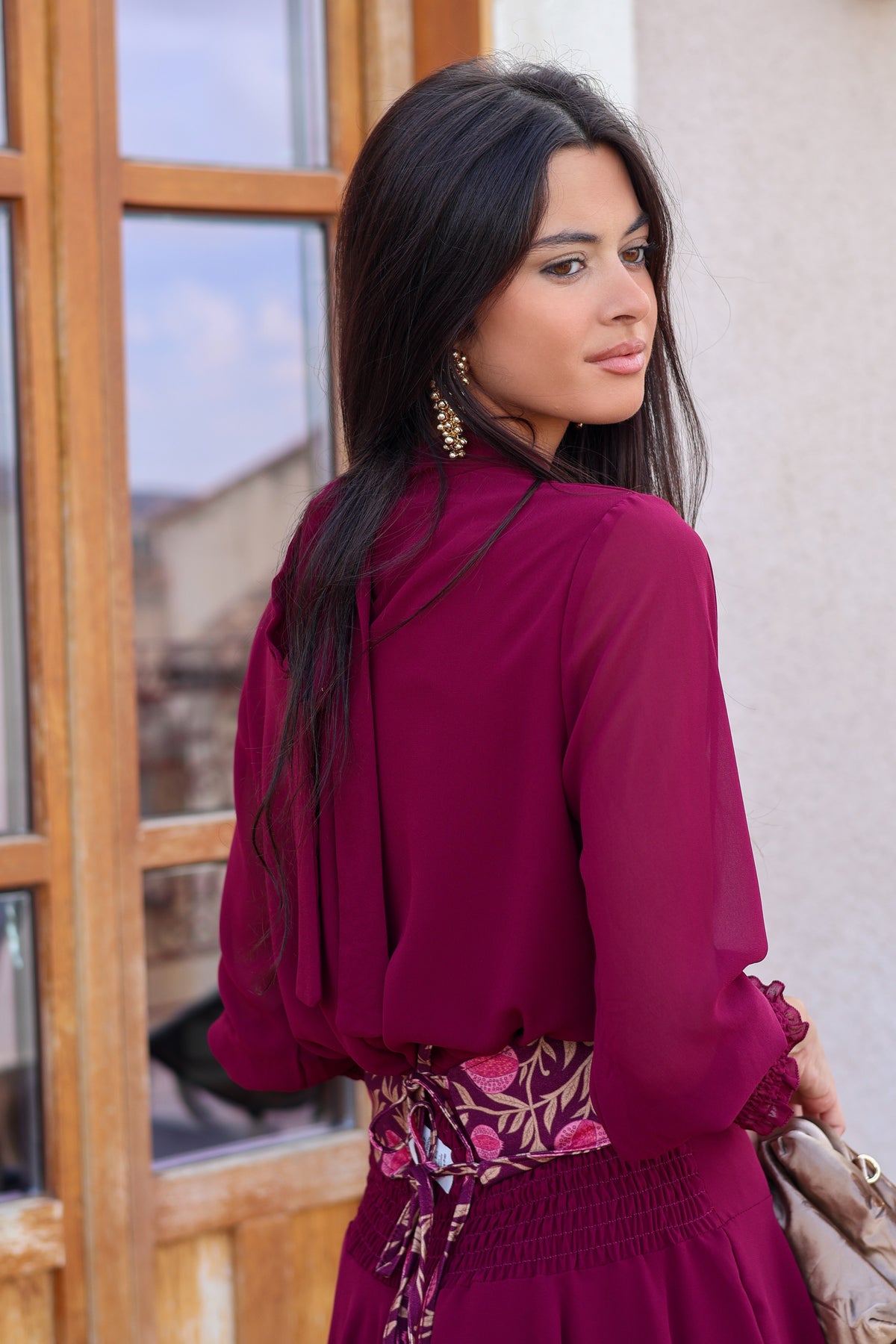 Blusa burdeos| Marisa