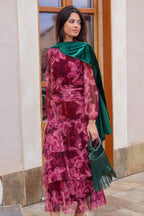 Vestido estampado fucsia| Dalia
