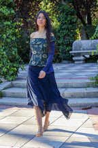 Falda midi marino| Lina
