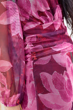 Vestido estampado fucsia| Dalia