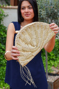 Bolso rafia natural dorado| Siena