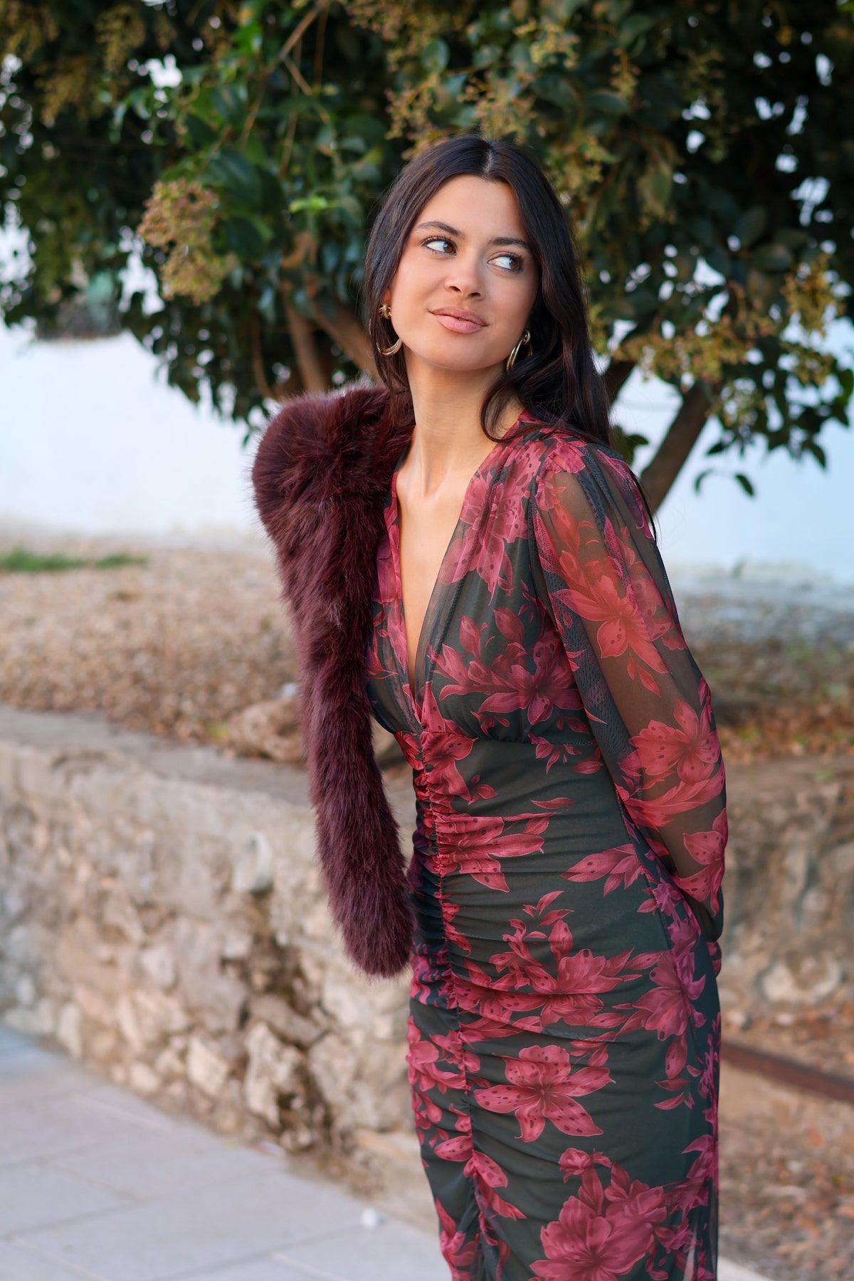 Vestido estampo grisáceo| Amalfi