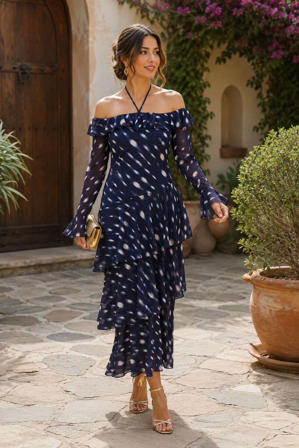 Vestido estampado marino| Emilia