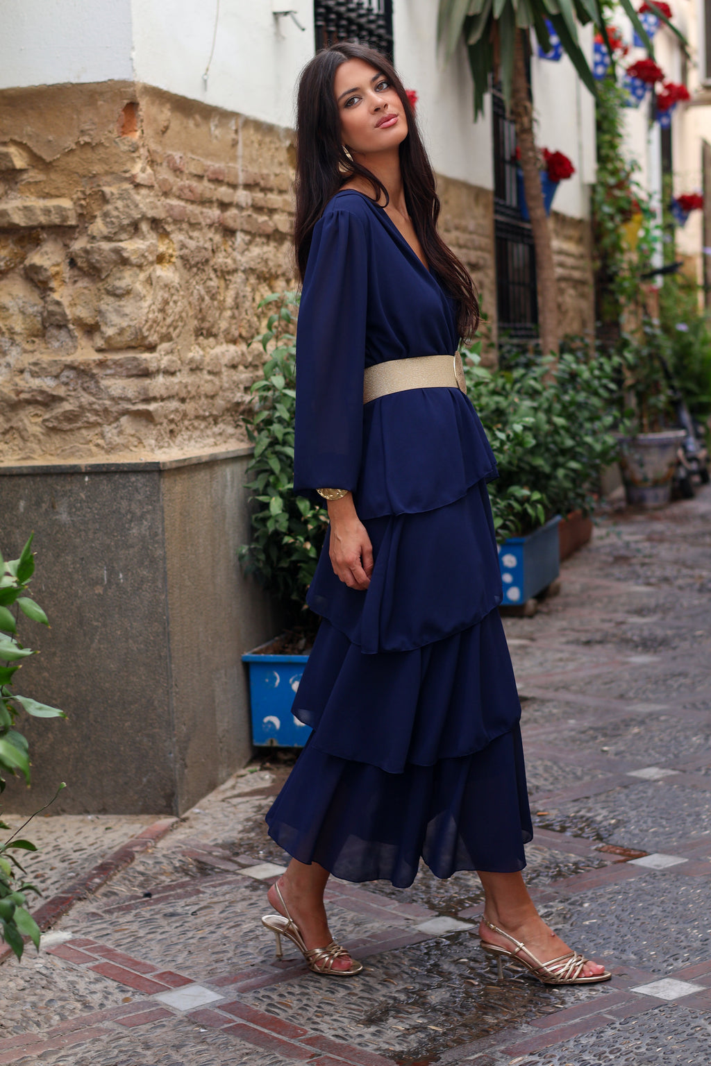 Vestido midi marino | Córdoba