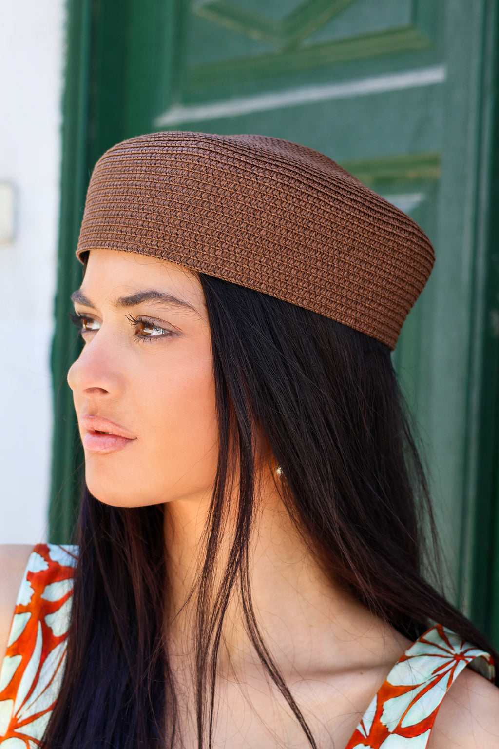 Casquette ovalado marrón| Rafia