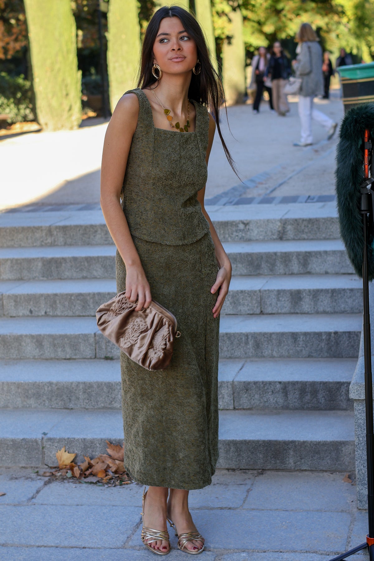 Falda midi verde| Leonora