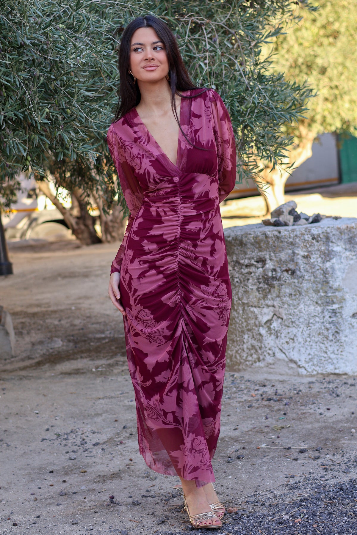 Vestido estampado rosa| Amalfi