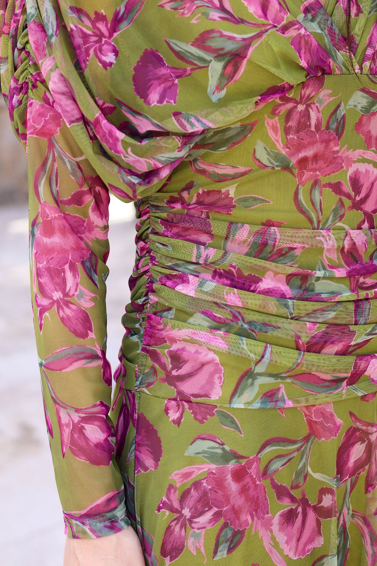 Vestido estampado verde| Zendaya