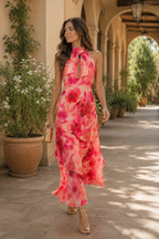 Vestido estampado coral| Shana