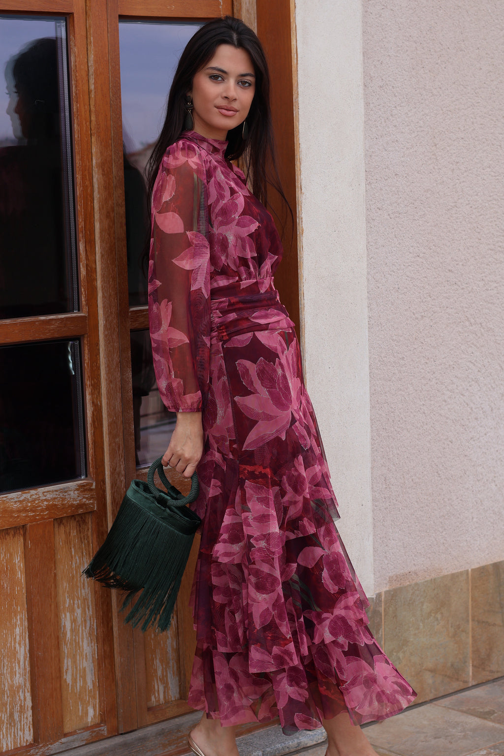 Vestido estampado fucsia| Dalia