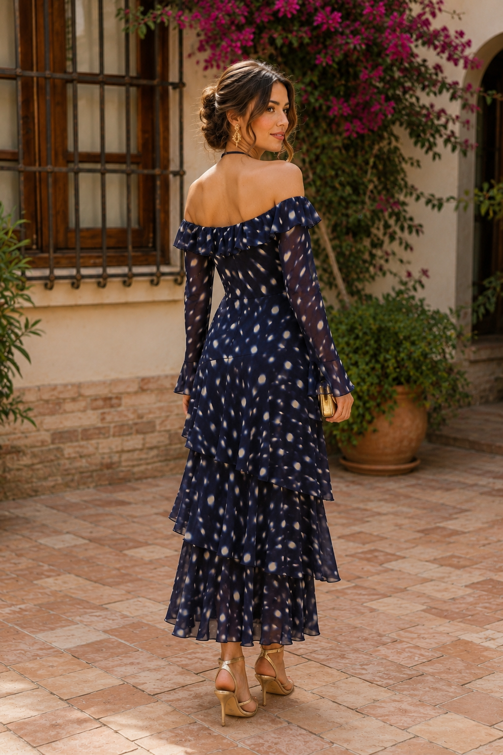 Vestido estampado marino| Emilia