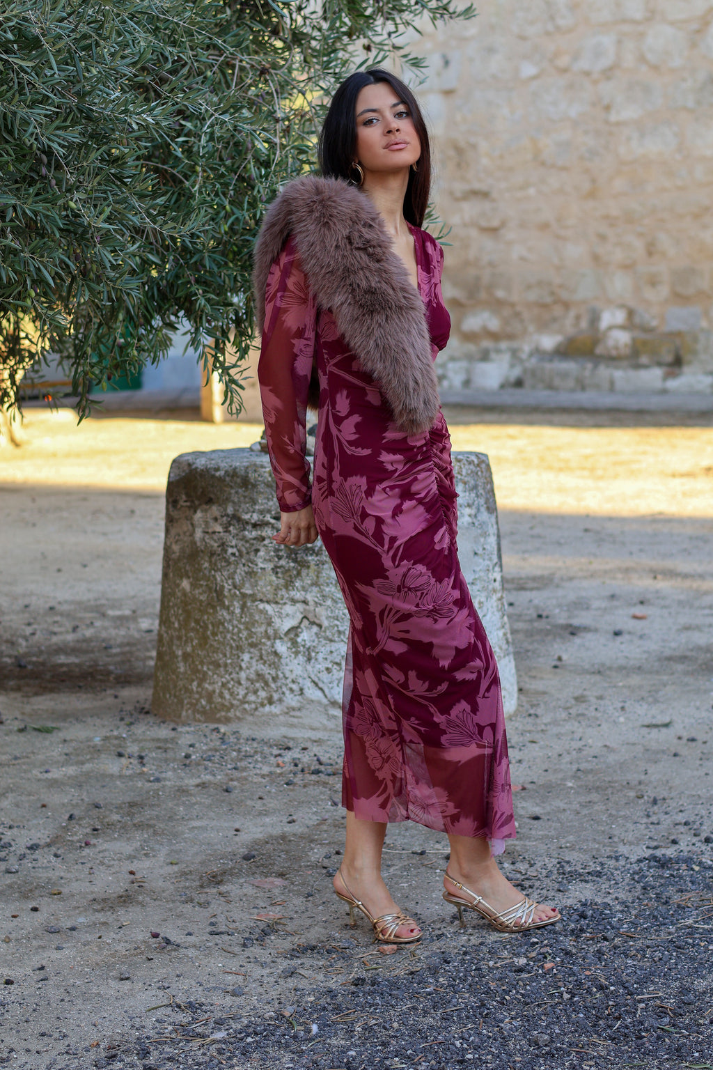 Vestido estampado rosa| Amalfi