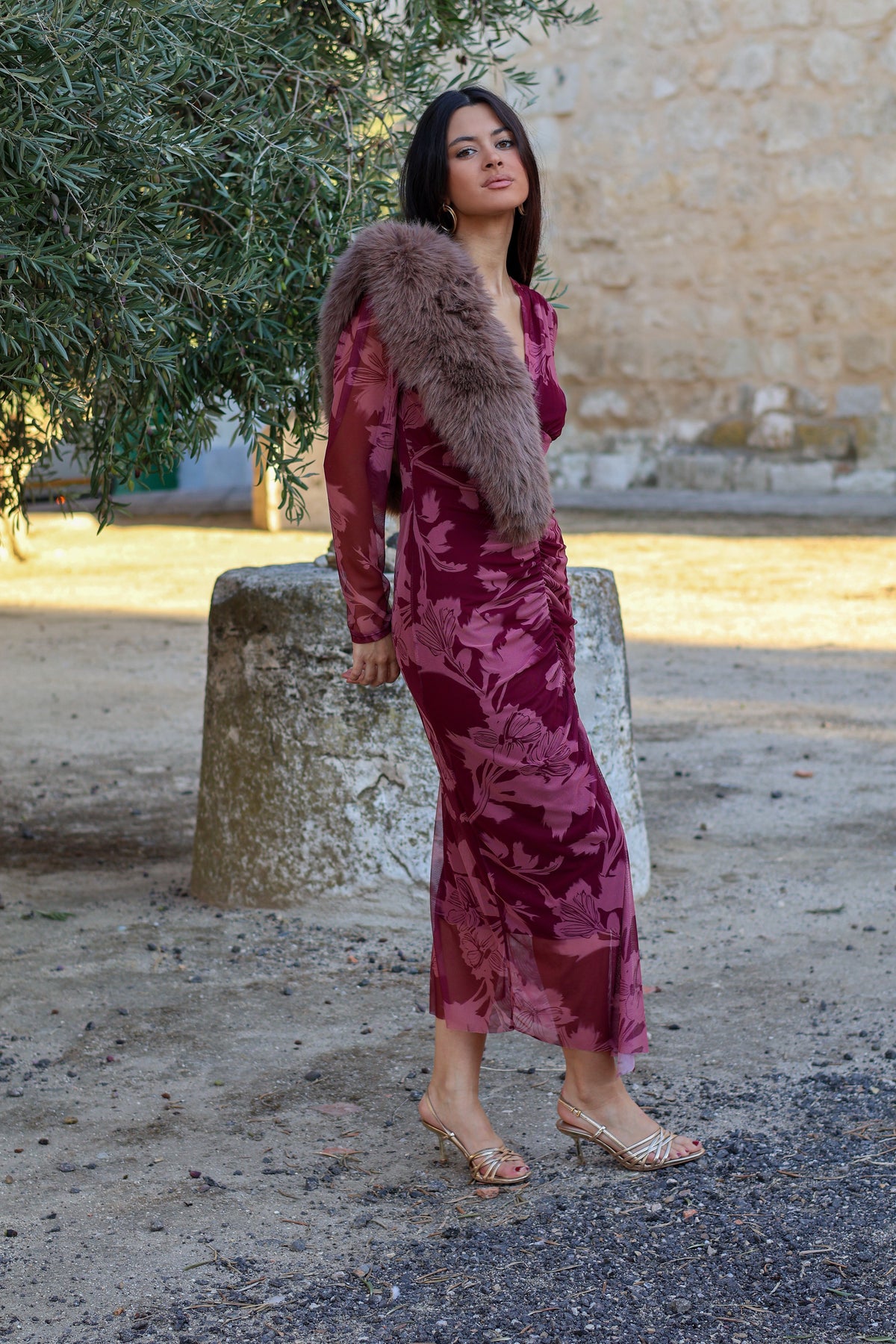 Vestido estampado rosa| Amalfi