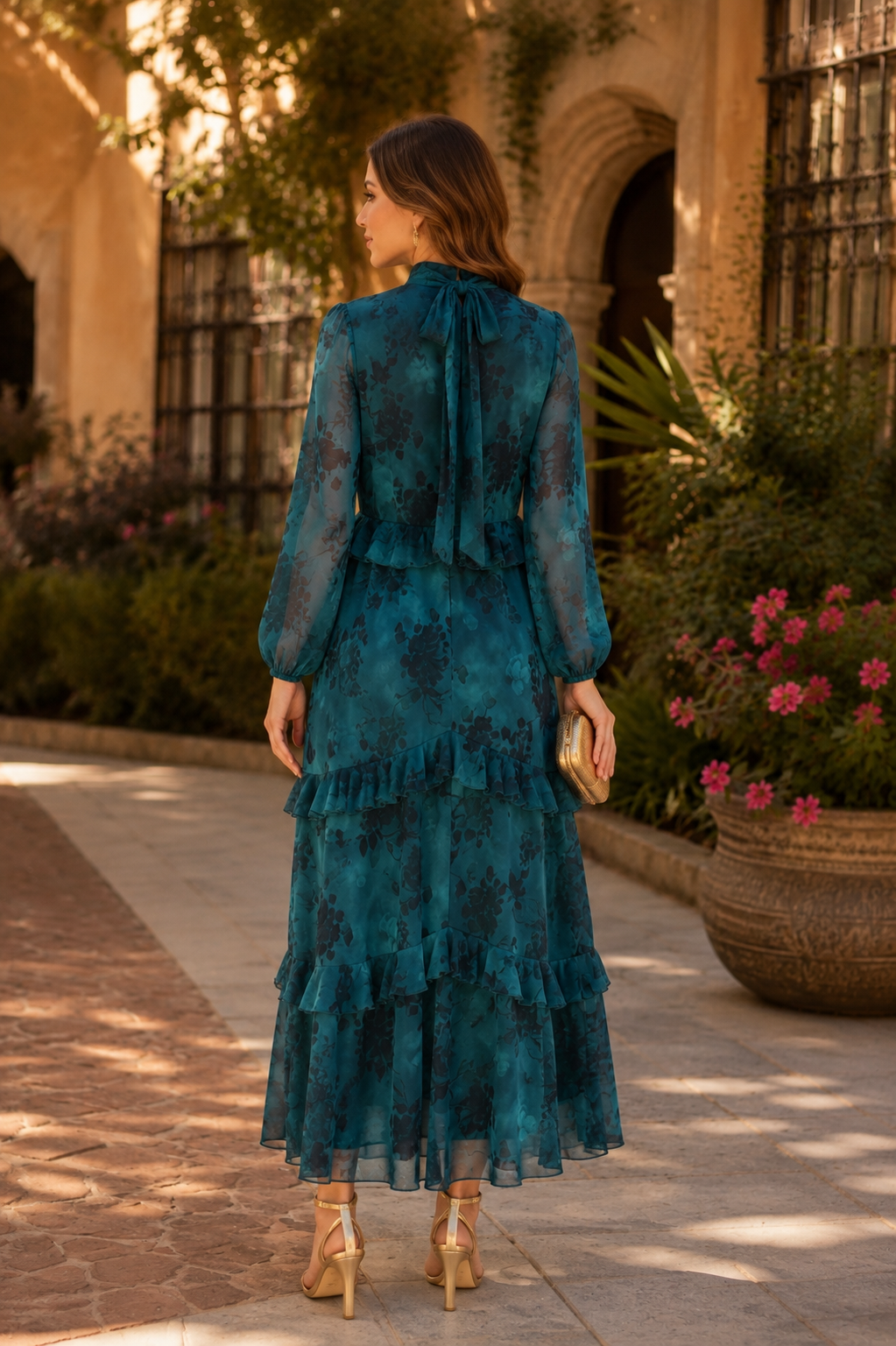 Vestido petróleo| Angelica