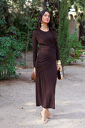 Vestido marrón manga| Ellie
