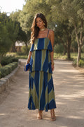 Vestido bicolor marino| Mauro