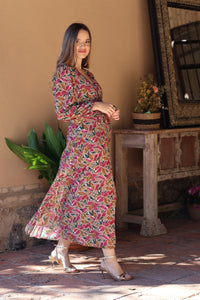 Vestido estampado taupe| Vera