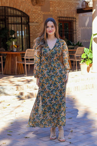 Vestido estampado verde| Vera