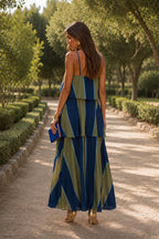 Vestido bicolor marino| Mauro