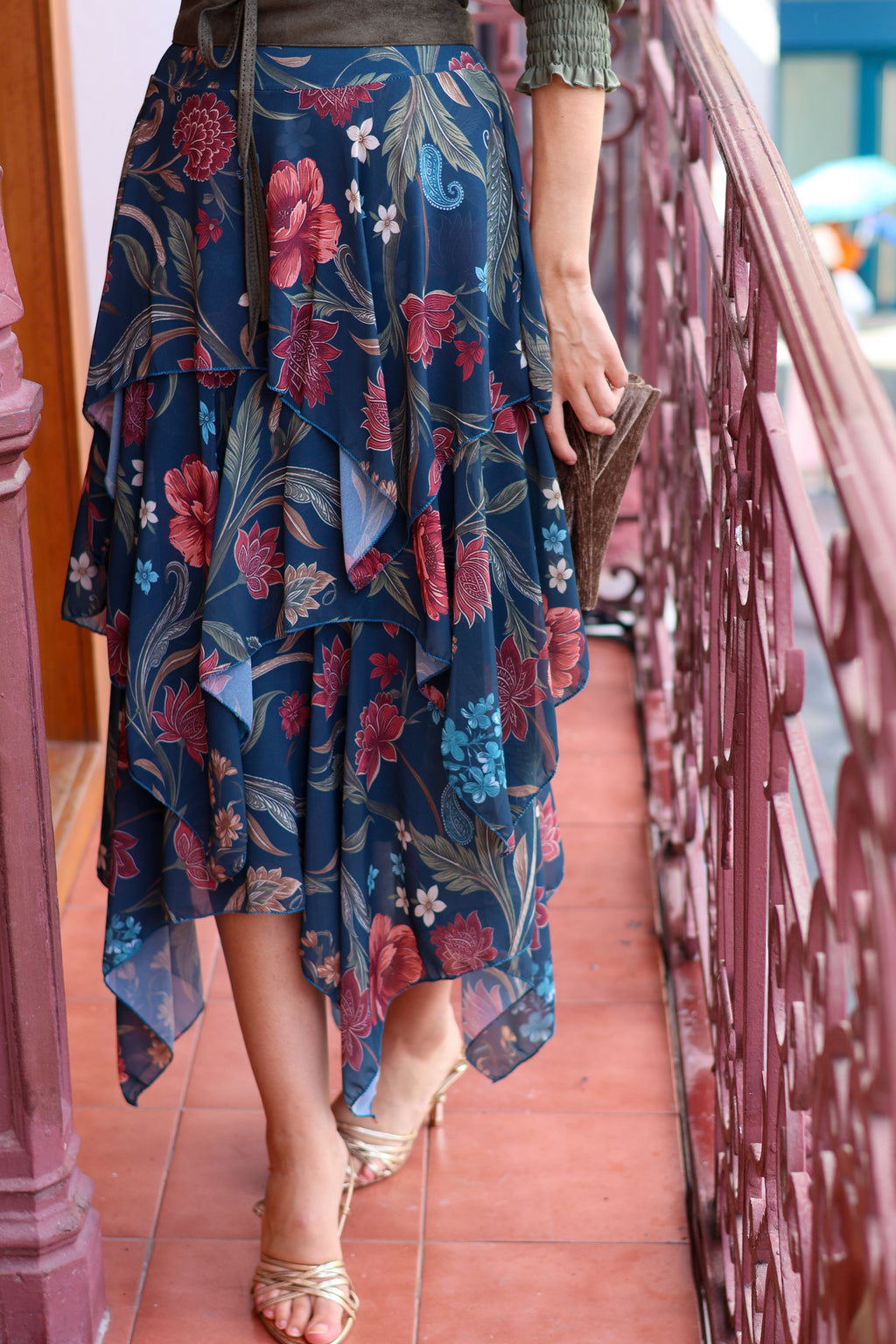 Falda estampada petroleo| Cristal