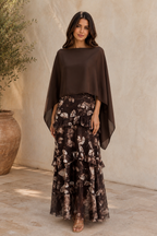 Vestido volante marrón | Alexia