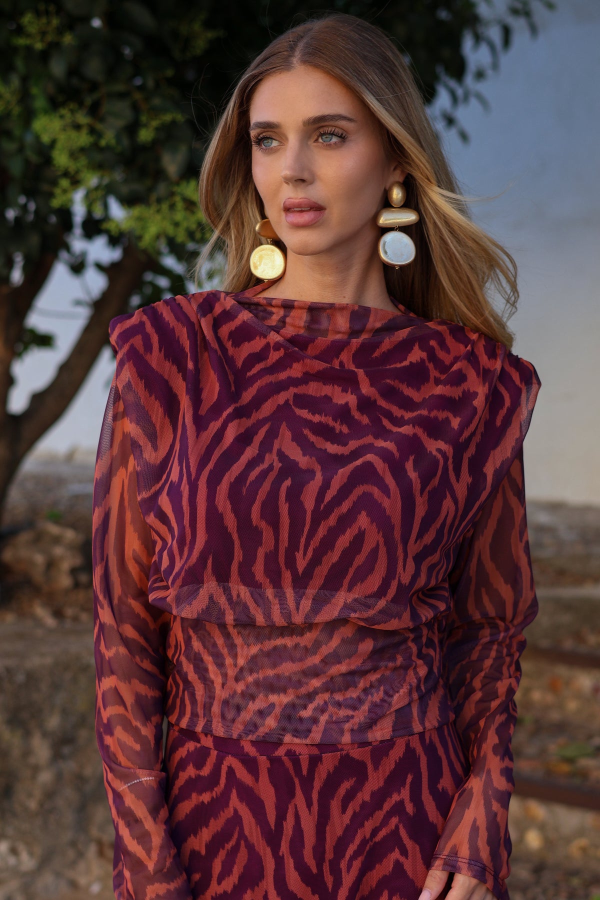 Conjunto estampado morado| Novadeli