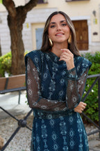 Conjunto estampado turquesa| Novadeli