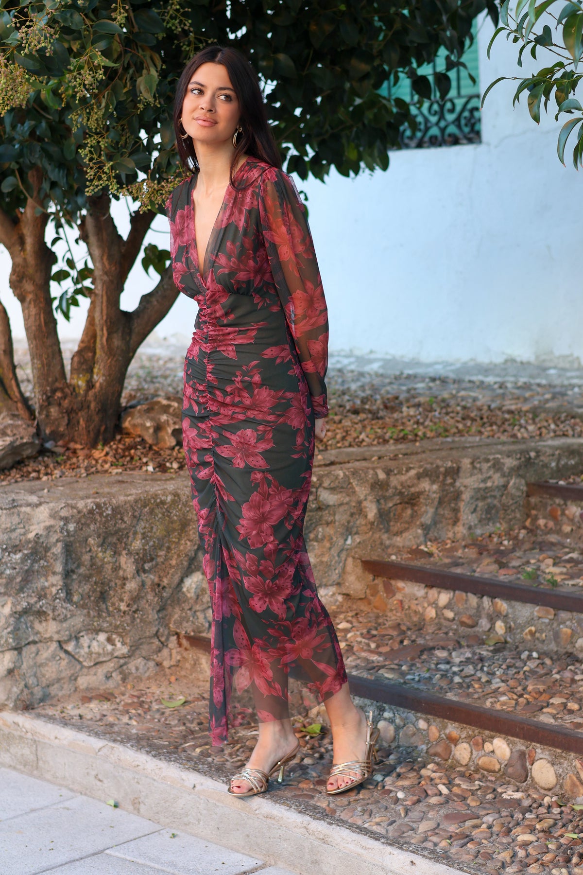 Vestido estampo grisáceo| Amalfi