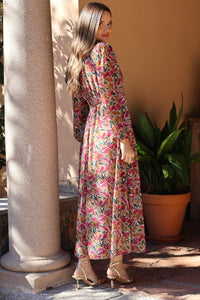 Vestido estampado taupe| Vera