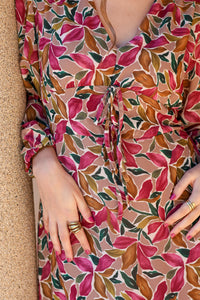 Vestido estampado taupe| Vera