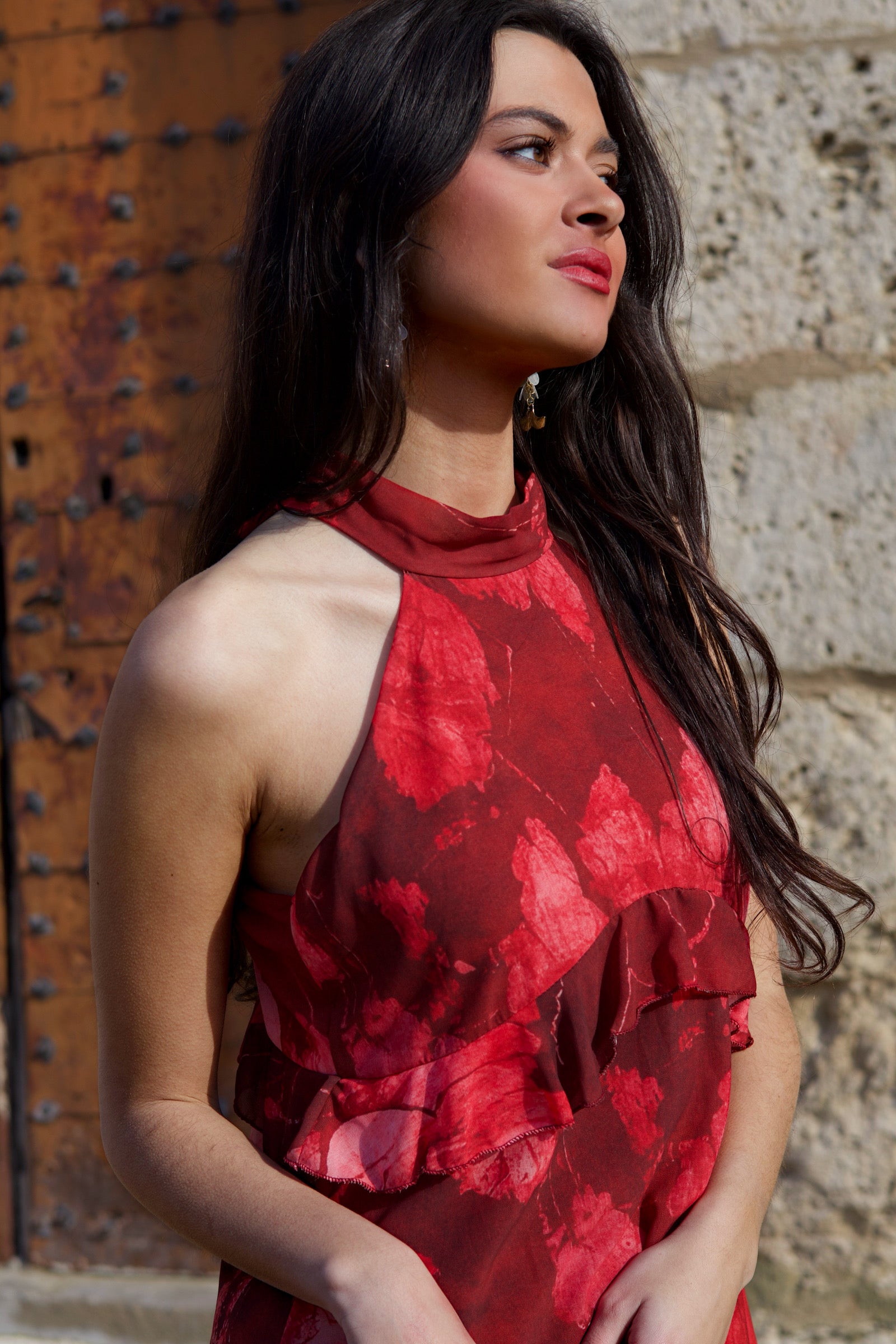 Vestido volante rojo| Alexia