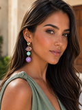Pendientes largos bicolor| Asia