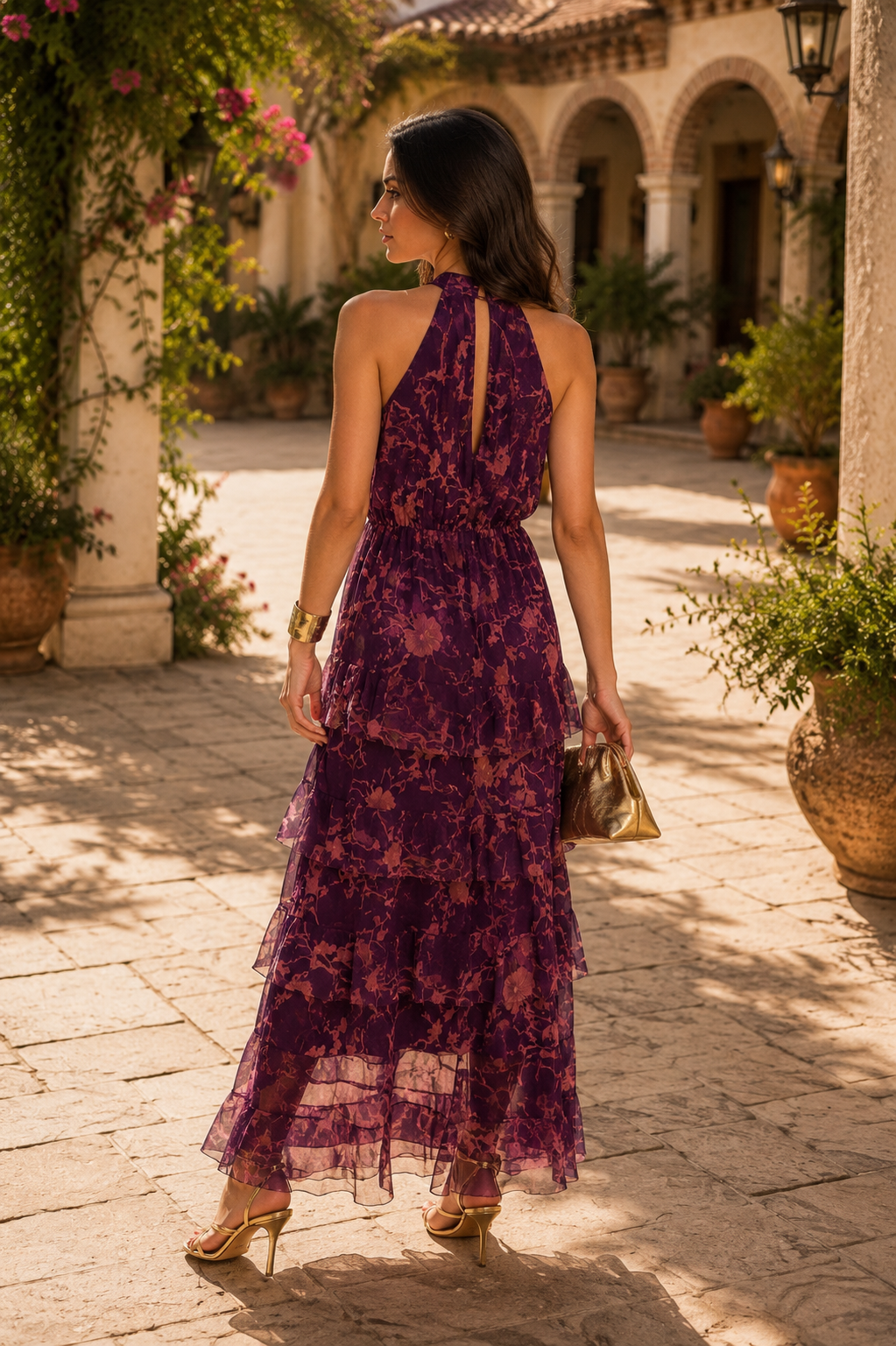 Vestido volante morado| Isola