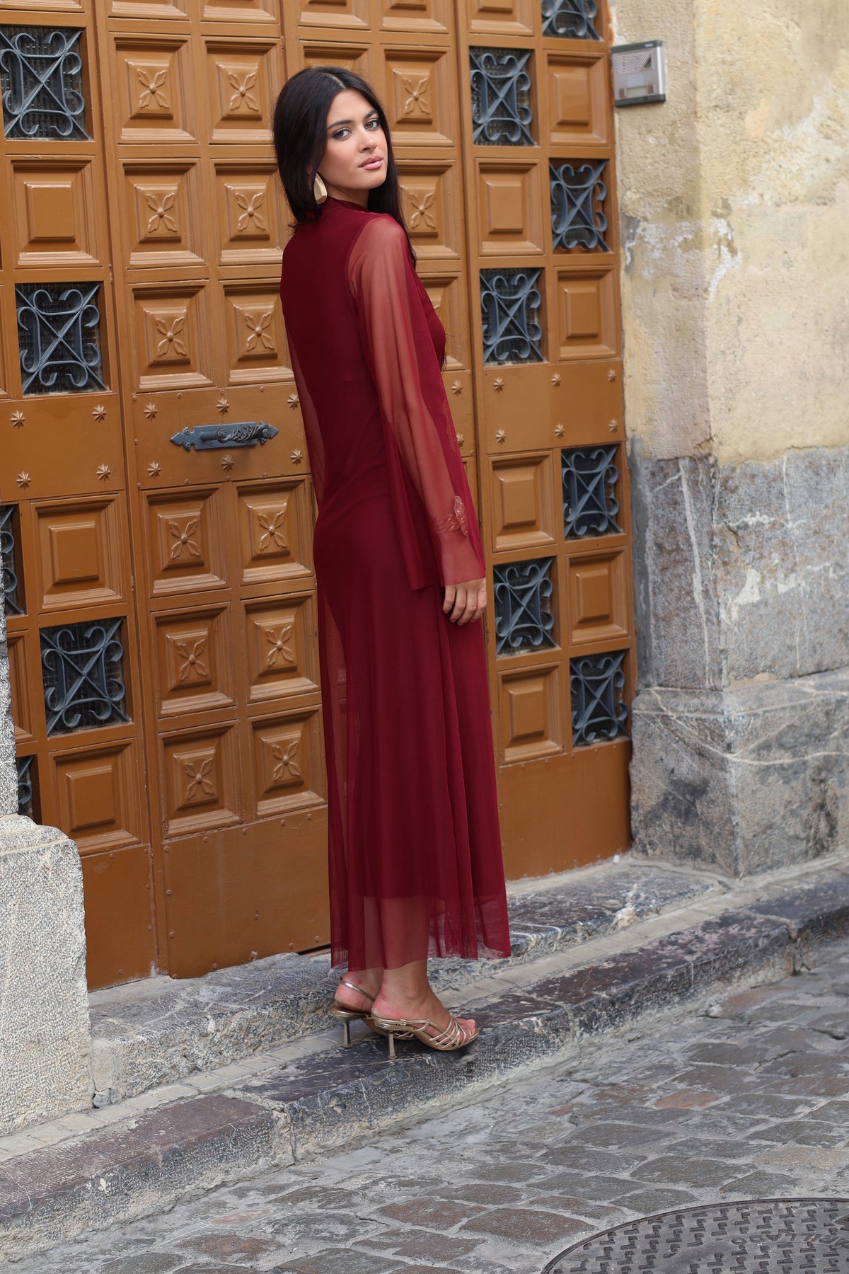 Vestido burdeos| Paula