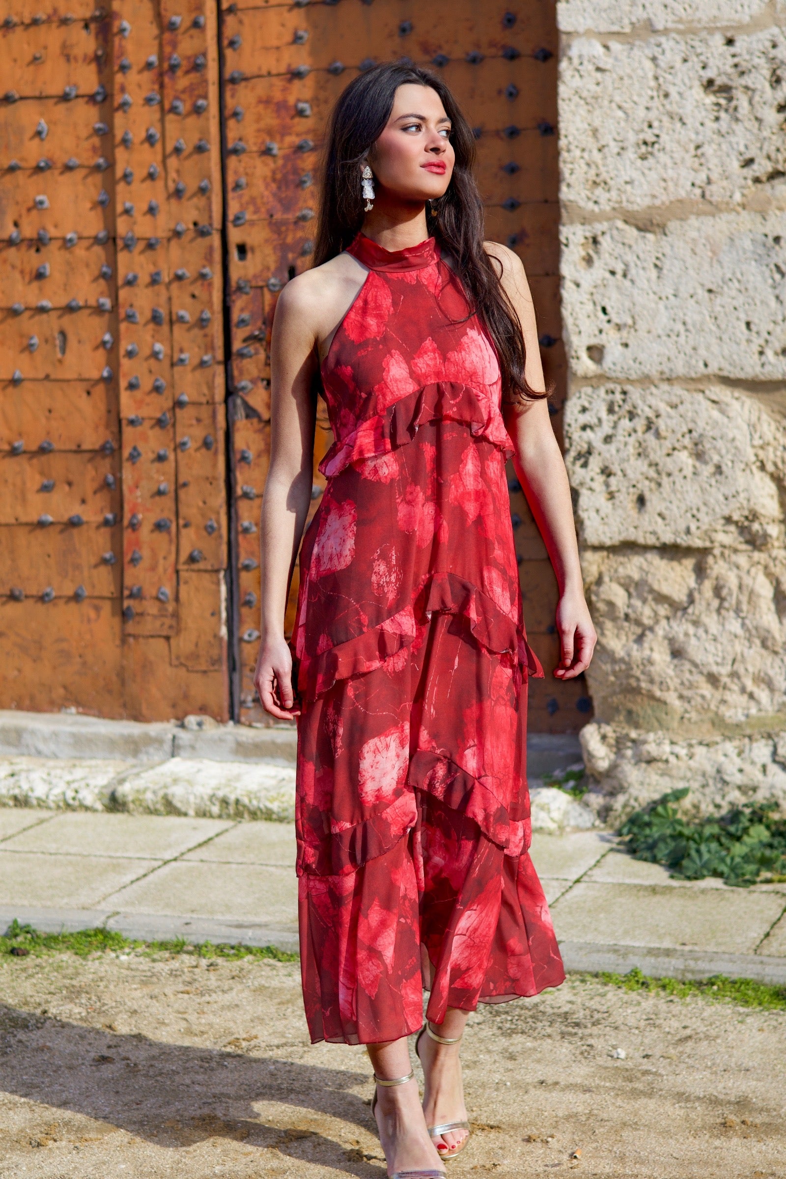 Vestido volante rojo| Alexia