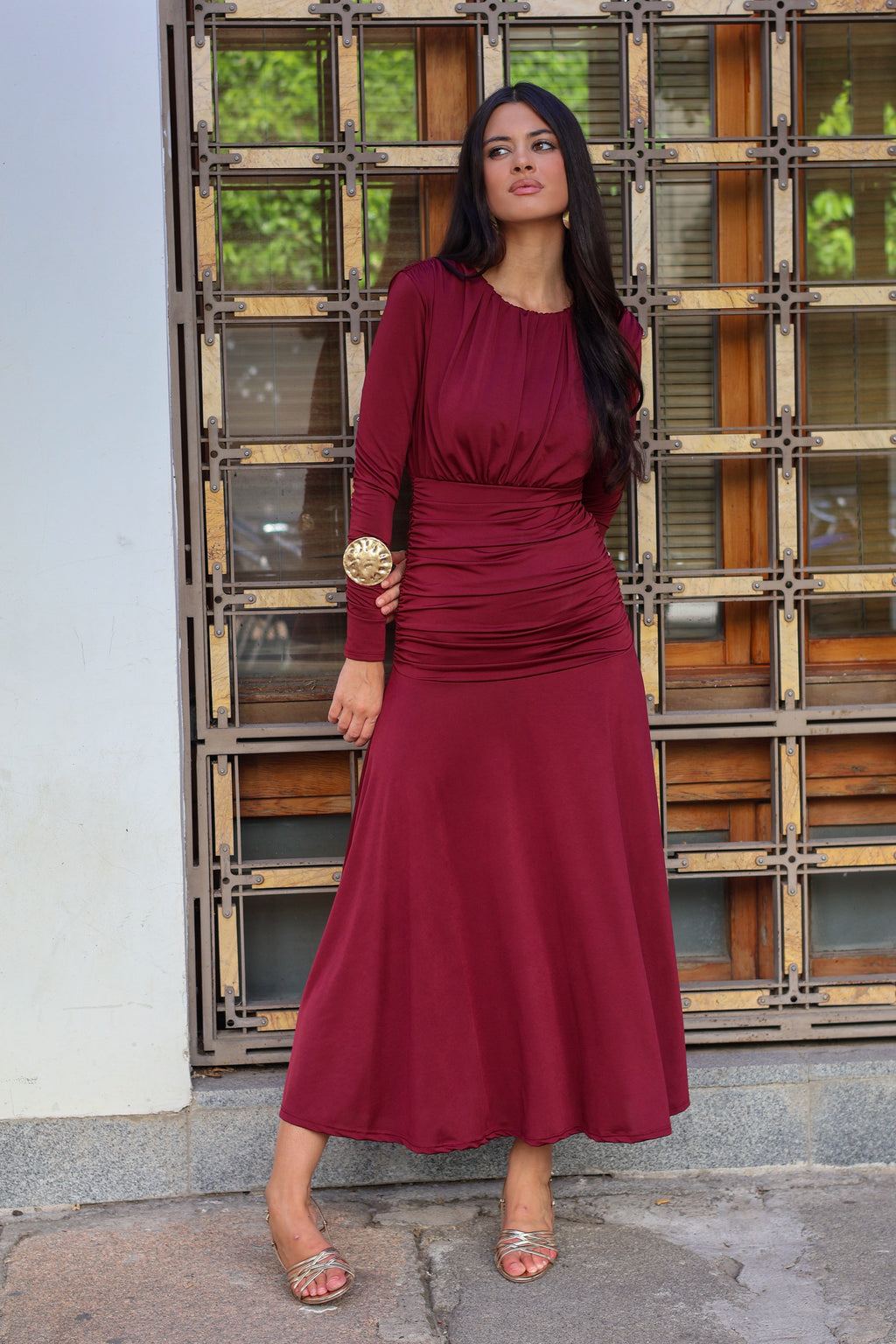 Vestido burdeos | Olimpia