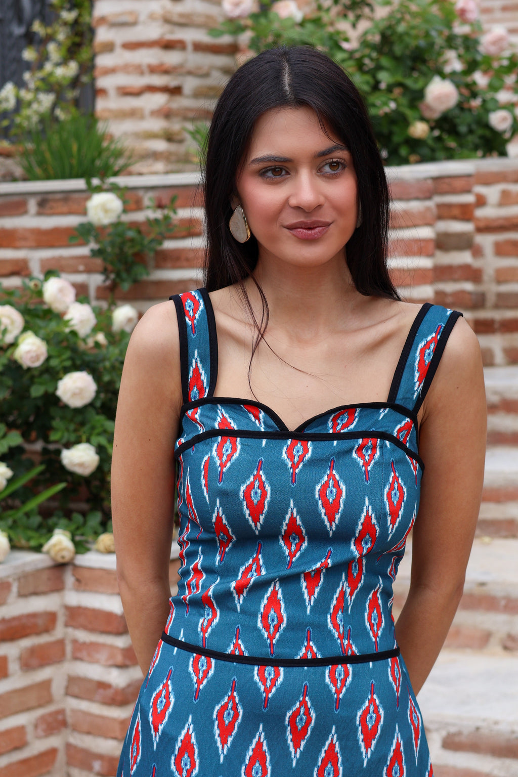 Vestido petróleo midi| Solara