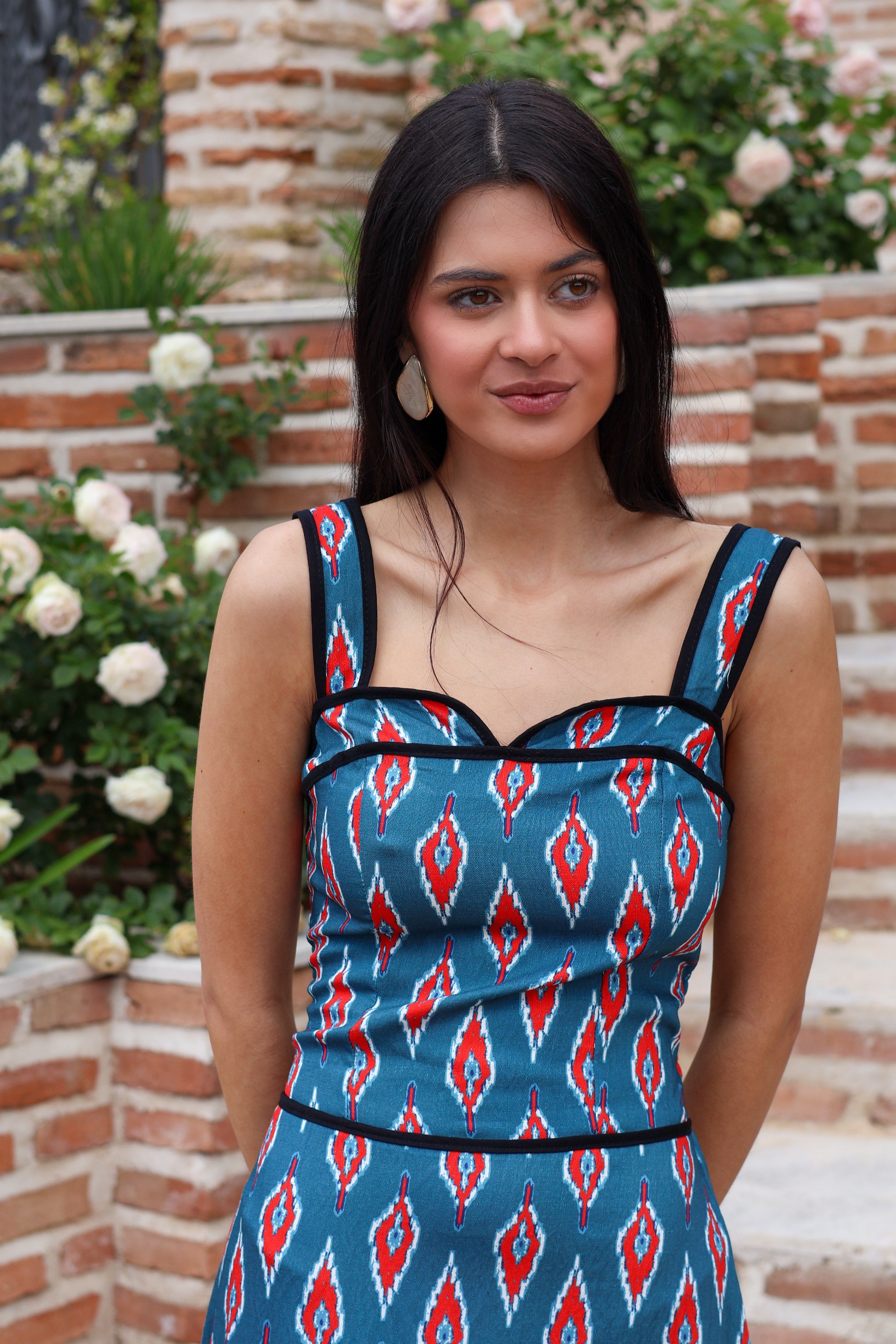 Vestido petróleo midi| Solara