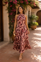 Vestido estampado vino| Miriam