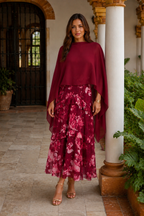 Vestido volante vino| Alexia