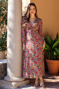 Vestido estampado taupe| Vera