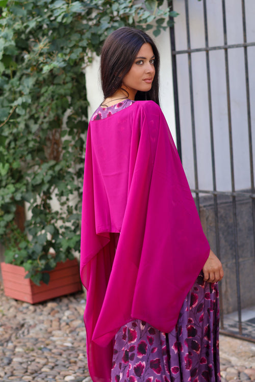Capa corta gasa| Fucsia