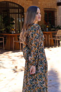 Vestido estampado verde| Vera