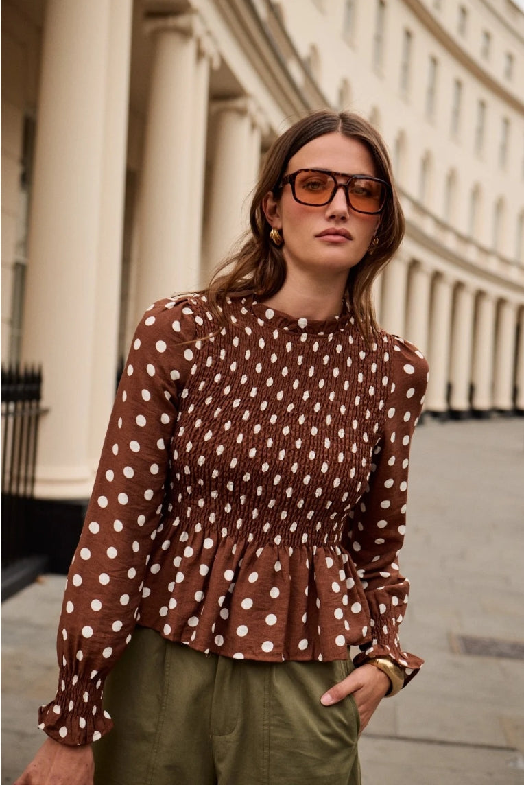 Blusa de lunares con frunces | Apolline