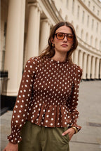 Blusa de lunares con frunces | Apolline